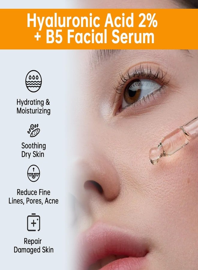 MIZEEYE Hyaluronic Acid 2% + B5 Facial Serum, 30ML Hyaluronic Acid Serum For Face, Moisturizing, Shrink Pores - Image 3
